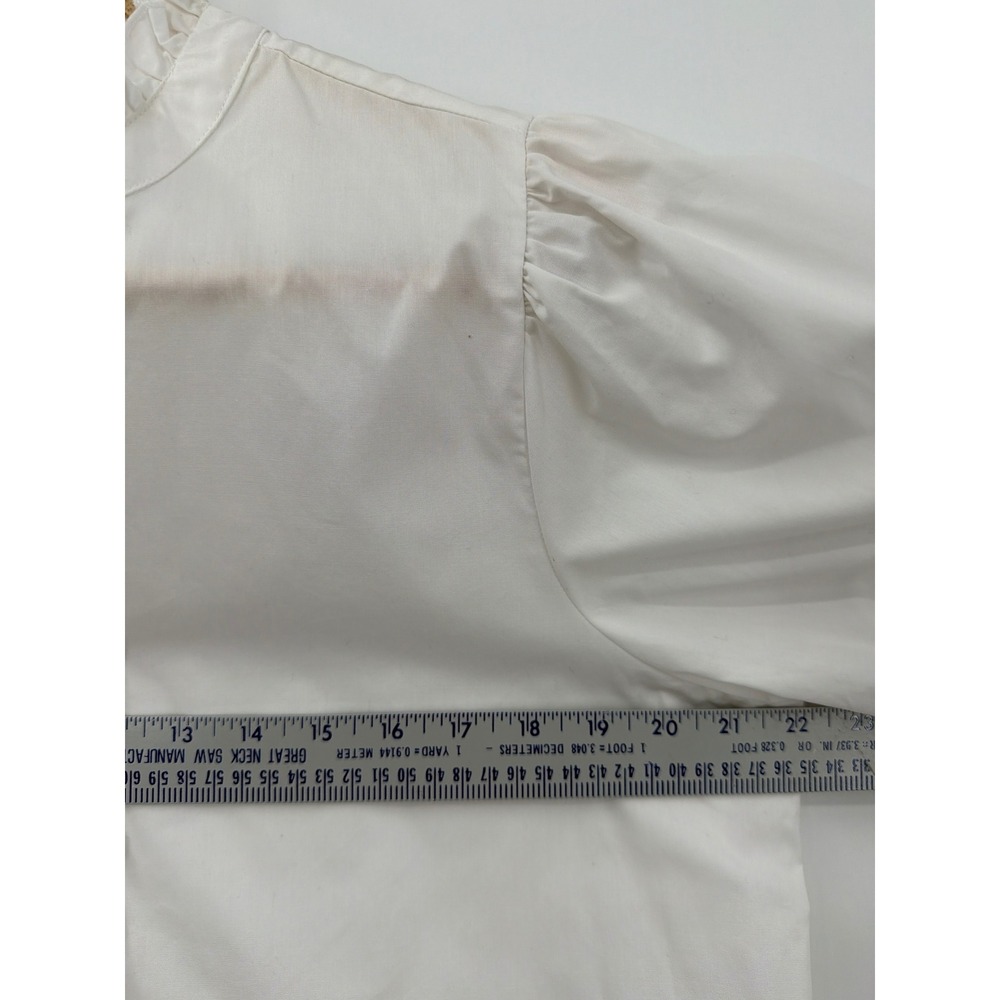 Hester & Orchard Lg White Ruffle Lace‎ Sleeve Button Down Peasant Blouse Cottage - Picture 3 of 8